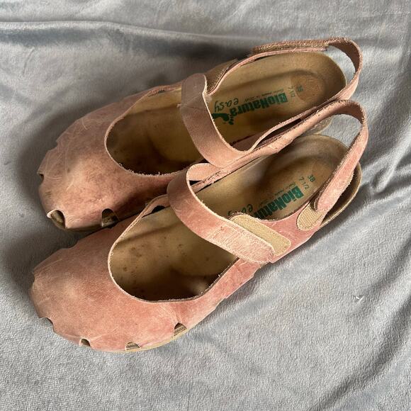 BioNatura women's Shoes Ballerina clog leather wedge low strap 38 - Picture 1 of 8